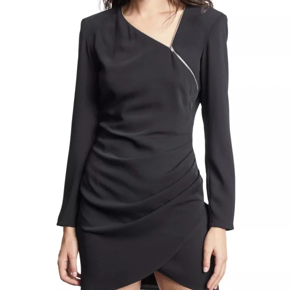 🖤⚡ NWT The Kooples Draped Zip Front Mini Dress | $395 RETAIL - Picture 1 of 6